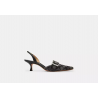 Chaussures à bride arrière Margot en jacquard exclusif à cristaux personnalisé – style Coach