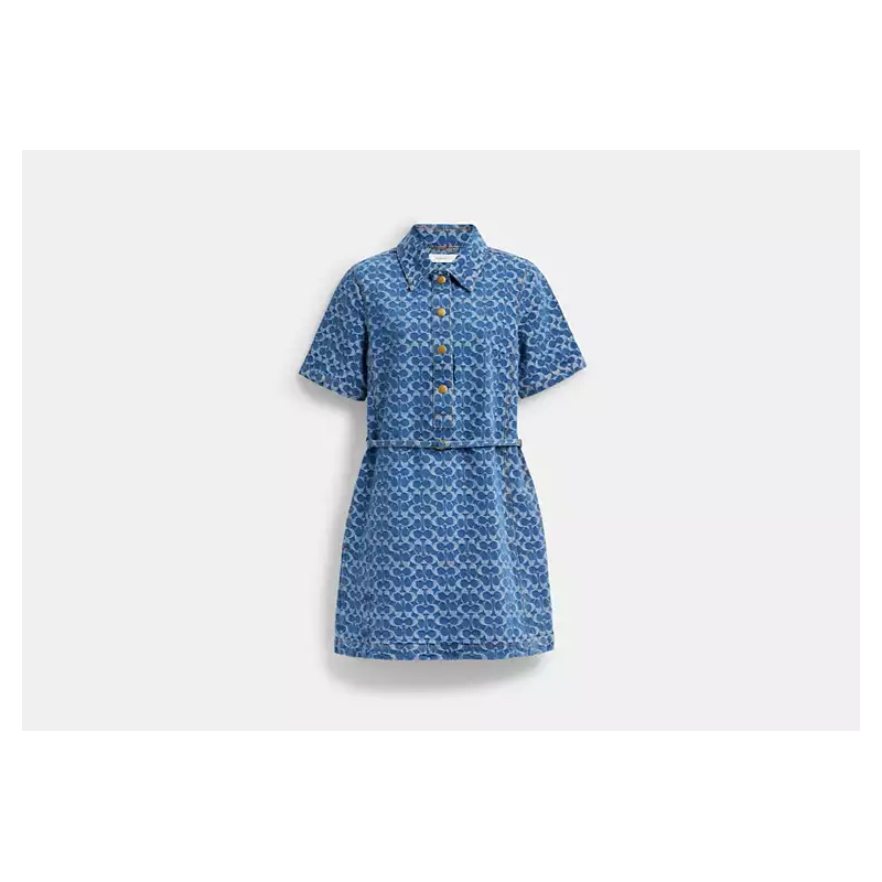 Robe denim femme – coton biologique élégante style Coach